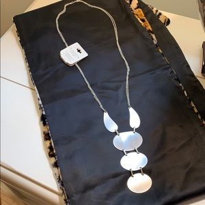 NWT Tazzo silver tone long necklace